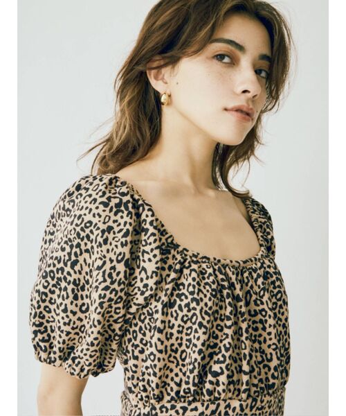 EVRIS（エヴリス）の「パフスリーブミニワンピース（ワンピース・レディース・その他1/ブラウン/ブラック・FREE）」の9枚目の写真