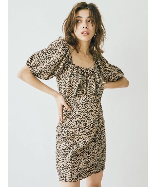 EVRIS（エヴリス）の「パフスリーブミニワンピース（ワンピース・レディース・その他1/ブラウン/ブラック・FREE）」の10枚目の写真