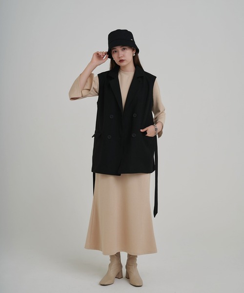 TINA：JOJUN（ティーナジョジュン）の「ベスト トレンチ TINA：JOJUN（ベスト・レディース・ブラック/ブラウン・M）」の2枚目の写真