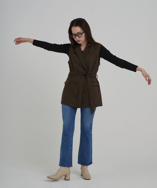 TINA：JOJUN（ティーナジョジュン）の「ベスト トレンチ TINA：JOJUN（ベスト・レディース・ブラック/ブラウン・M）」の17枚目の写真