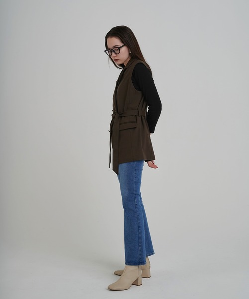 TINA：JOJUN（ティーナジョジュン）の「ベスト トレンチ TINA：JOJUN（ベスト・レディース・ブラック/ブラウン・M）」の18枚目の写真