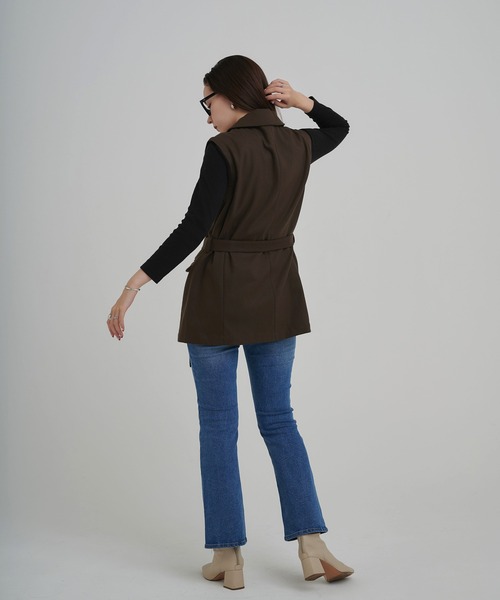 TINA：JOJUN（ティーナジョジュン）の「ベスト トレンチ TINA：JOJUN（ベスト・レディース・ブラック/ブラウン・M）」の19枚目の写真