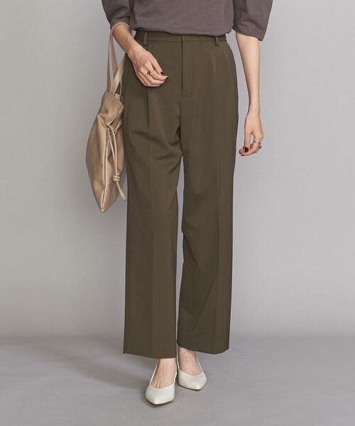 BEAUTY&YOUTH UNITED ARROWS（ビューティーアンドユースユナイテッドアローズ）の「BY タックイージー ワイドストレートパンツ -ウォッシャブル-（その他パンツ・レディース・レッド/オフホワイト/オリーブ・S/M）」の12枚目の写真