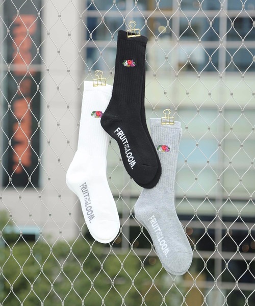 FRUIT OF THE LOOM(フルーツオブザルーム)の「【Fruit of the loom/フルーツオブザルーム】底パイル刺繍3Pソックス(ソックス/靴下・メンズ・ホワイト・FREE)」の1枚目の写真