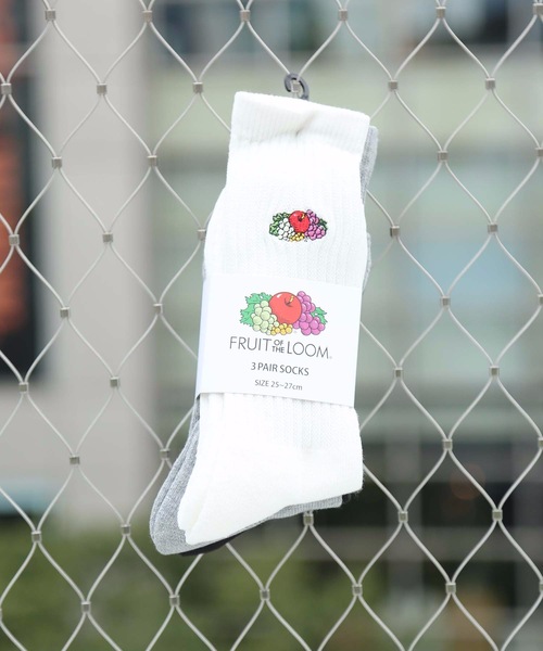 FRUIT OF THE LOOM(フルーツオブザルーム)の「【Fruit of the loom/フルーツオブザルーム】底パイル刺繍3Pソックス(ソックス/靴下・メンズ・ホワイト・FREE)」の3枚目の写真