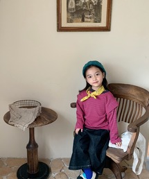 aimoha | 【aimoha-KIDS-】【新作】韓国子供服 レイヤード風ボーダーロングtee(Tシャツ/カットソー)