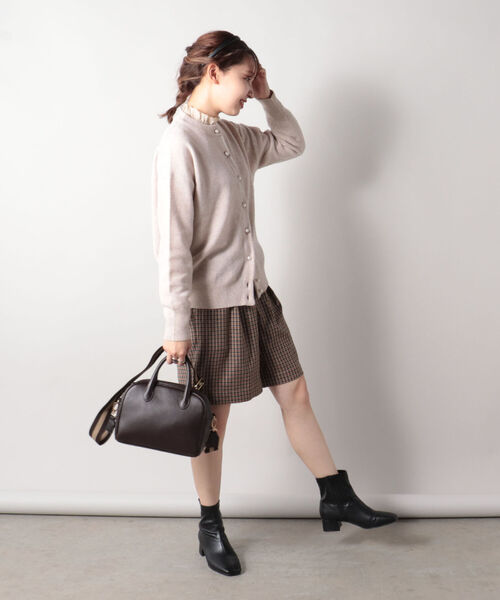 fredy repit（フレディレピ）の「[新色追加]ラインテープショルダー レザーボストンバッグ（ショルダーバッグ・レディース・ブラック/ダークブラウン/ベージュ・FREE）」の10枚目の写真