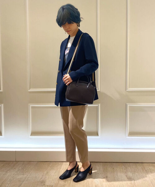 fredy repit（フレディレピ）の「[新色追加]ラインテープショルダー レザーボストンバッグ（ショルダーバッグ・レディース・ブラック/ダークブラウン/ベージュ・FREE）」の8枚目の写真