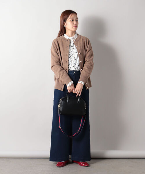 fredy repit（フレディレピ）の「[新色追加]ラインテープショルダー レザーボストンバッグ（ショルダーバッグ・レディース・ブラック/ダークブラウン/ベージュ・FREE）」の13枚目の写真