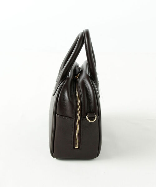 fredy repit（フレディレピ）の「[新色追加]ラインテープショルダー レザーボストンバッグ（ショルダーバッグ・レディース・ブラック/ダークブラウン/ベージュ・FREE）」の9枚目の写真