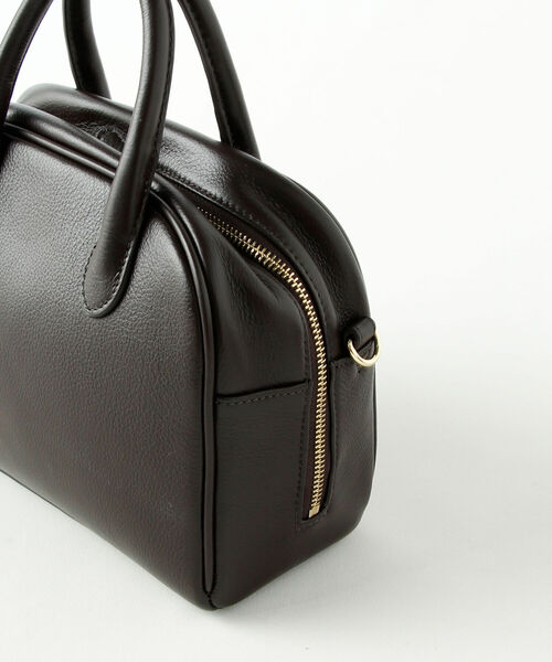 fredy repit（フレディレピ）の「[新色追加]ラインテープショルダー レザーボストンバッグ（ショルダーバッグ・レディース・ブラック/ダークブラウン/ベージュ・FREE）」の7枚目の写真