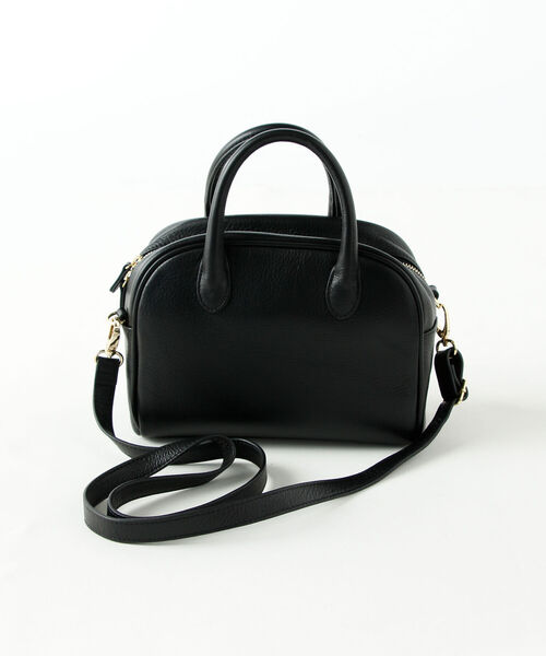 fredy repit（フレディレピ）の「[新色追加]ラインテープショルダー レザーボストンバッグ（ショルダーバッグ・レディース・ブラック/ダークブラウン/ベージュ・FREE）」の12枚目の写真