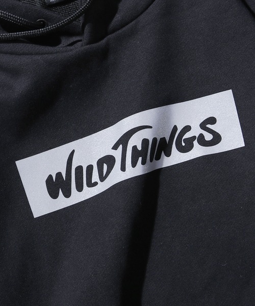 WILD THINGS(ワイルドシングス)の「WILDTHINGS / ワイルドシングス LOGO SWEAT PARKA フーディー フロントロゴ ボックスロゴ ビッグシルエット(パーカー・メンズ・グレー/ブラック/ネイビー・S/XL/L/M)」の9枚目の写真