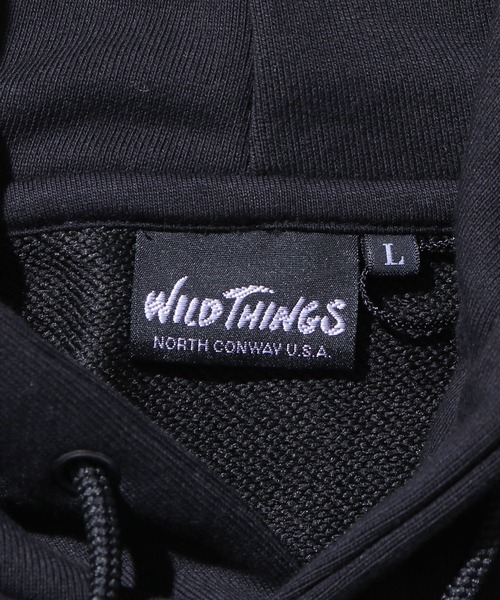 WILD THINGS(ワイルドシングス)の「WILDTHINGS / ワイルドシングス LOGO SWEAT PARKA フーディー フロントロゴ ボックスロゴ ビッグシルエット(パーカー・メンズ・グレー/ブラック/ネイビー・S/XL/L/M)」の7枚目の写真