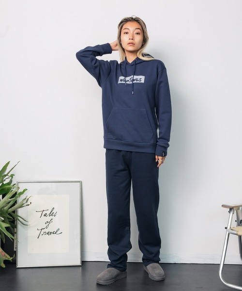 WILD THINGS(ワイルドシングス)の「WILDTHINGS / ワイルドシングス LOGO SWEAT PARKA フーディー フロントロゴ ボックスロゴ ビッグシルエット(パーカー・メンズ・グレー/ブラック/ネイビー・S/XL/L/M)」の21枚目の写真