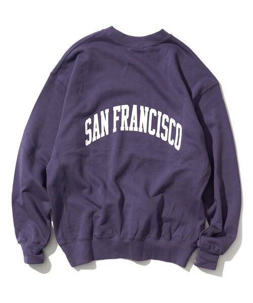 BEN DAVIS（ベンデイビス）の「【BENDAVIS/ベンデイビス】カレッジロゴ　プルオーバースウェット/ユニセックス（スウェット・メンズ・ライトグレー/パープル/ブラック/ネイビー・LARGE/X-LARGE/SMALL/MEDIUM）」の5枚目の写真