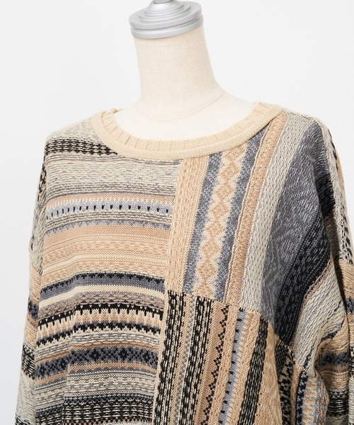 AS KNOW AS PINKY(アズノゥアズピンキー)の「組ませてジャカードプルオーバー(ニット/セーター・レディース・ブラック/ベージュ/ネイビー・FREE)」の18枚目の写真