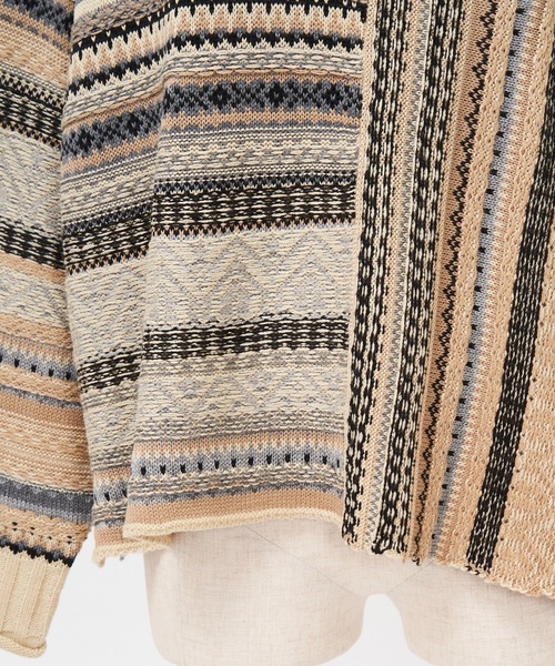 AS KNOW AS PINKY(アズノゥアズピンキー)の「組ませてジャカードプルオーバー(ニット/セーター・レディース・ブラック/ベージュ/ネイビー・FREE)」の12枚目の写真