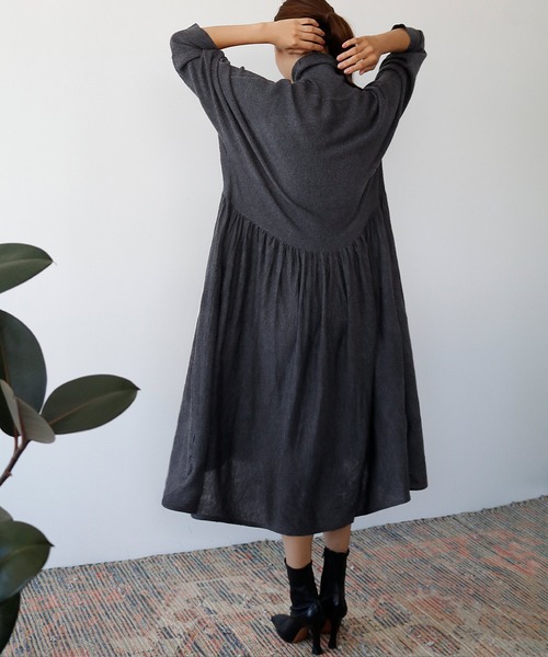 ELFRANK(エルフランク)の「タートルネックニットフレアロングワンピース(ワンピース・レディース・ブラック/ベージュ/チャコールグレー/ピンク/ネイビー/ライトグレー/カーキ・FREE)」の21枚目の写真