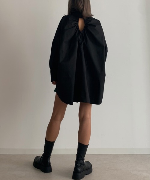 Avvenente（アベネンテ）の「【Avvenente】バックオープンオーバーシャツ（シャツ/ブラウス・レディース・ブラック/オフホワイト/ピンク/ストライプ・FREE）」の19枚目の写真