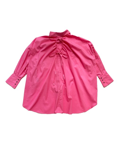 Avvenente（アベネンテ）の「【Avvenente】バックオープンオーバーシャツ（シャツ/ブラウス・レディース・ブラック/オフホワイト/ピンク/ストライプ・FREE）」の11枚目の写真