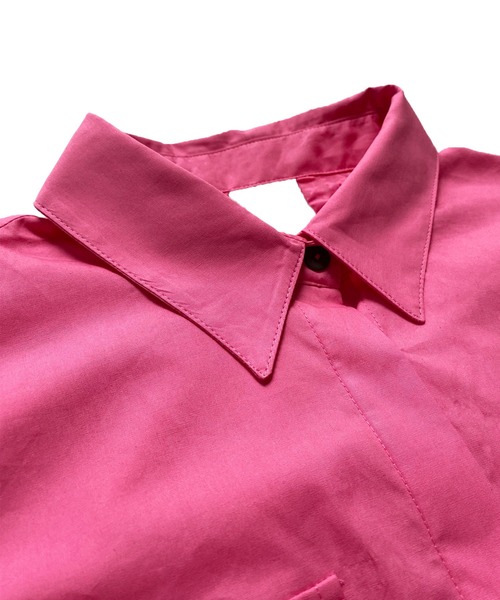 Avvenente（アベネンテ）の「【Avvenente】バックオープンオーバーシャツ（シャツ/ブラウス・レディース・ブラック/オフホワイト/ピンク/ストライプ・FREE）」の21枚目の写真