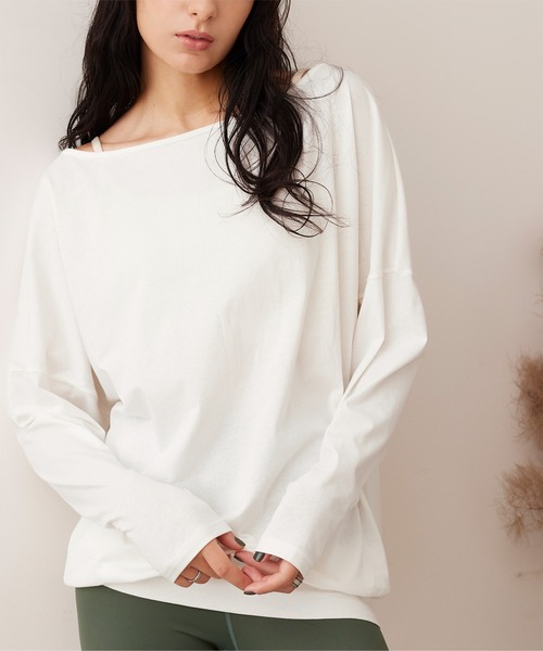 SEA DRESS（シードレス）の「ｵｰﾊﾞｰｻｲｽﾞﾄﾞﾙﾏﾝﾖｶﾞﾛﾝｸﾞTｼｬﾂ（Tシャツ/カットソー・レディース・オフホワイト/チャコール/サックスブルー/オレンジ系その他・S/M/L）」の2枚目の写真