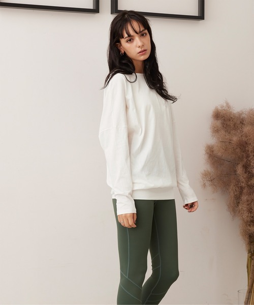 SEA DRESS（シードレス）の「ｵｰﾊﾞｰｻｲｽﾞﾄﾞﾙﾏﾝﾖｶﾞﾛﾝｸﾞTｼｬﾂ（Tシャツ/カットソー・レディース・オフホワイト/チャコール/サックスブルー/オレンジ系その他・S/M/L）」の5枚目の写真