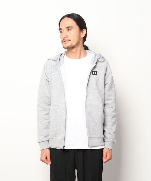 UNDER ARMOUR(アンダーアーマー)の「UAライバルフリース フルジップ フーディー(トレーニング/MENS/メンズ)(パーカー・メンズ・ライトグレー/ブラック・XL/3XL/S/M/L/XXL)」の1枚目の写真