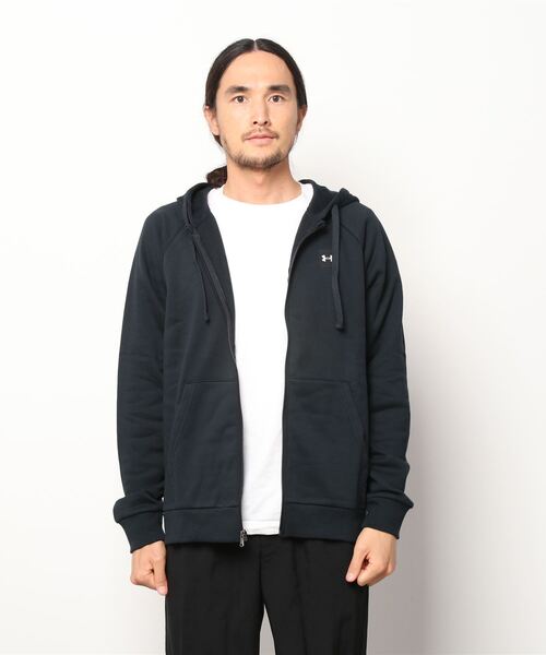 UNDER ARMOUR(アンダーアーマー)の「UAライバルフリース フルジップ フーディー(トレーニング/MENS/メンズ)(パーカー・メンズ・ライトグレー/ブラック・XL/3XL/S/M/L/XXL)」の2枚目の写真