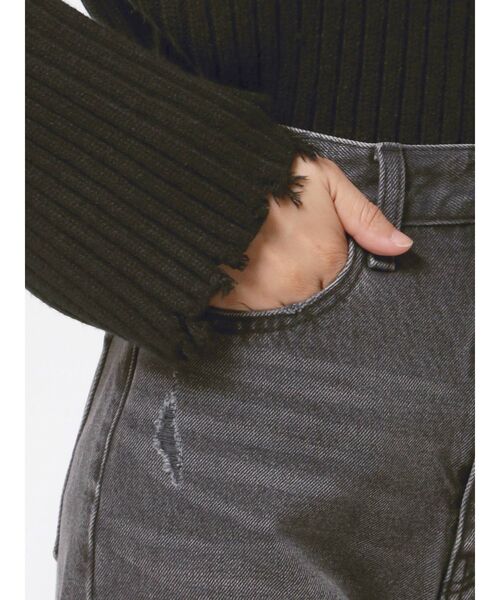 EMODA(エモダ)の「ヴィンテージライクハイウエストフレアジーンズ(デニムパンツ・レディース・グレー/ブルー・SMALL/MEDIUM/X-SMALL)」の21枚目の写真