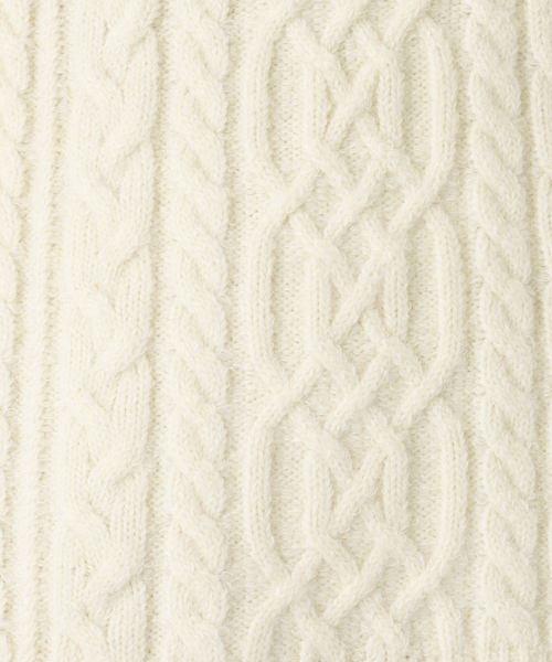 Rouge vif（ルージュヴィフ）の「【WEB先行販売】モヘヤ/ストレッチケーブルニット（ニット/セーター・レディース・アイボリー/ベージュ/ブラック・フリー）」の20枚目の写真