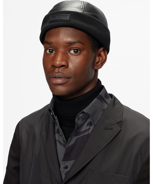 Ted Baker(テッドベーカー)の「RITCHY レザーキャップ(ニットキャップ/ビーニー・メンズ・ブラック・S/M)」の3枚目の写真