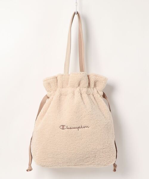 Champion(チャンピオン)の「Champion ダウニー モコモコ 巾着型トートバッグ 63194(トートバッグ・レディース・ベージュ/ピンク/ライトブラウン・FREE)」の10枚目の写真