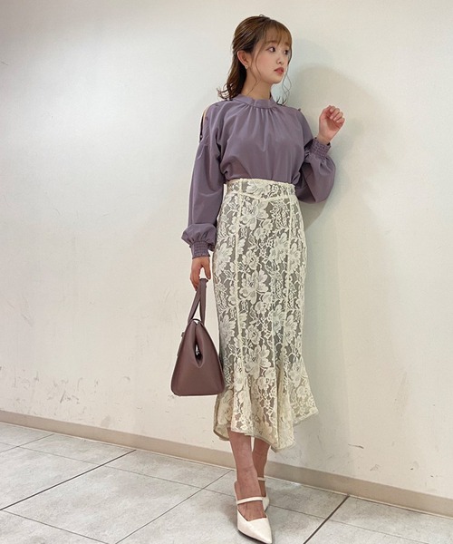 LIPSERVICE(リップサービス)の「ランダムヘムレースマーメイドスカート(スカート・レディース・ブラック/ブラウン/ライトベージュ・S/M)」の21枚目の写真