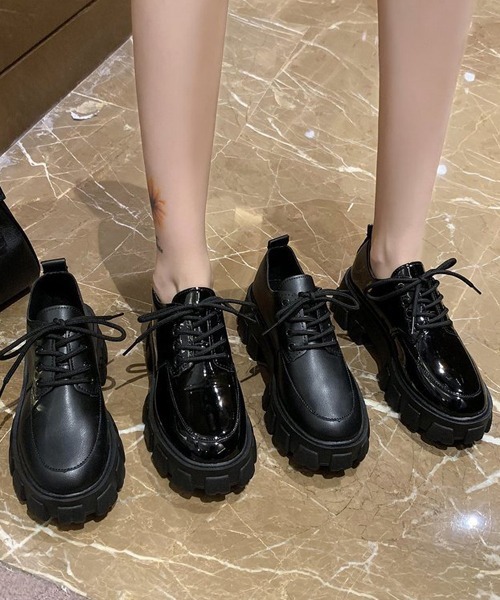 SVEC（シュベック）の「チャンキーソール ラウンドトゥ レースアップ オックスフォードシューズ（ドレスシューズ・レディース・ブラック/ブラック系その他・37/35/40/36/38/39）」の12枚目の写真