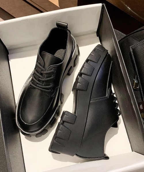 SVEC（シュベック）の「チャンキーソール ラウンドトゥ レースアップ オックスフォードシューズ（ドレスシューズ・レディース・ブラック/ブラック系その他・37/35/40/36/38/39）」の17枚目の写真