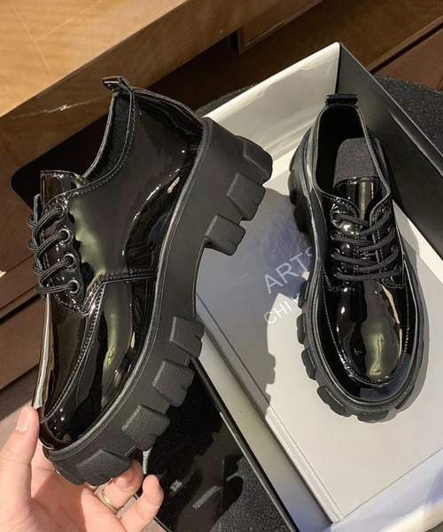 SVEC（シュベック）の「チャンキーソール ラウンドトゥ レースアップ オックスフォードシューズ（ドレスシューズ・レディース・ブラック/ブラック系その他・37/35/40/36/38/39）」の20枚目の写真