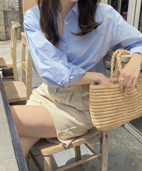 mood for a day（ムードフォーアデイ）の「ripple puff shirt / コットンパフシャツ（シャツ/ブラウス・レディース・ホワイト/ミント/ブルー・FREE）」の4枚目の写真