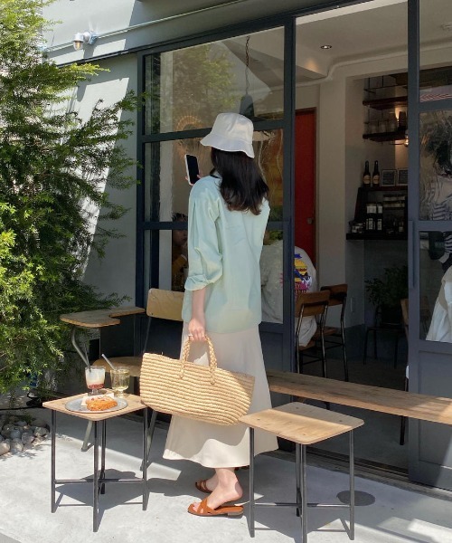 mood for a day（ムードフォーアデイ）の「ripple puff shirt / コットンパフシャツ（シャツ/ブラウス・レディース・ホワイト/ミント/ブルー・FREE）」の9枚目の写真