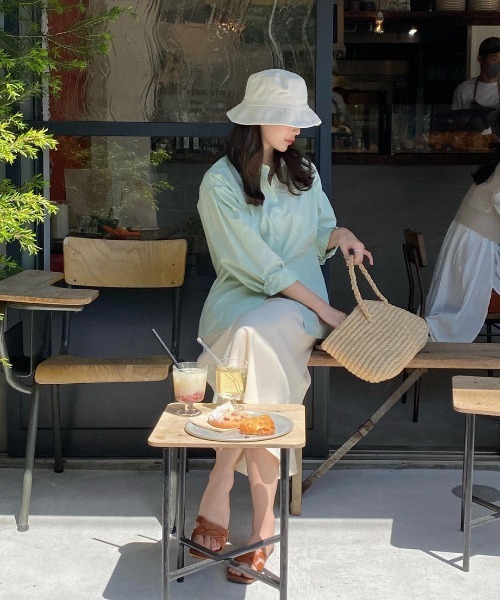 mood for a day（ムードフォーアデイ）の「ripple puff shirt / コットンパフシャツ（シャツ/ブラウス・レディース・ホワイト/ミント/ブルー・FREE）」の10枚目の写真