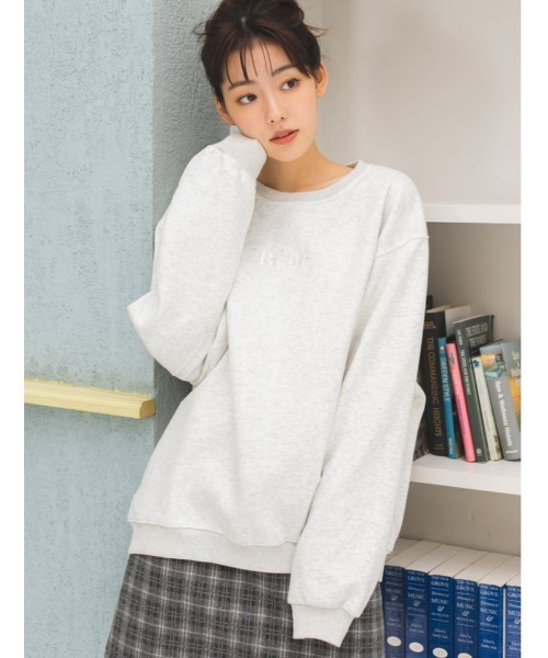 fifth calin(フィフスカラン)の「刺繍ロゴスウェット(Tシャツ/カットソー・レディース・ライトグレー/ネイビー・MEDIUM)」の2枚目の写真