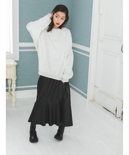 fifth calin(フィフスカラン)の「刺繍ロゴスウェット(Tシャツ/カットソー・レディース・ライトグレー/ネイビー・MEDIUM)」の14枚目の写真