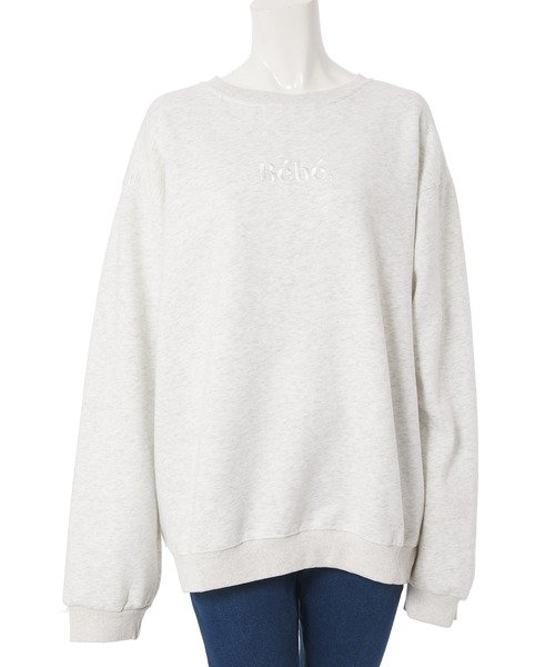 fifth calin(フィフスカラン)の「刺繍ロゴスウェット(Tシャツ/カットソー・レディース・ライトグレー/ネイビー・MEDIUM)」の15枚目の写真