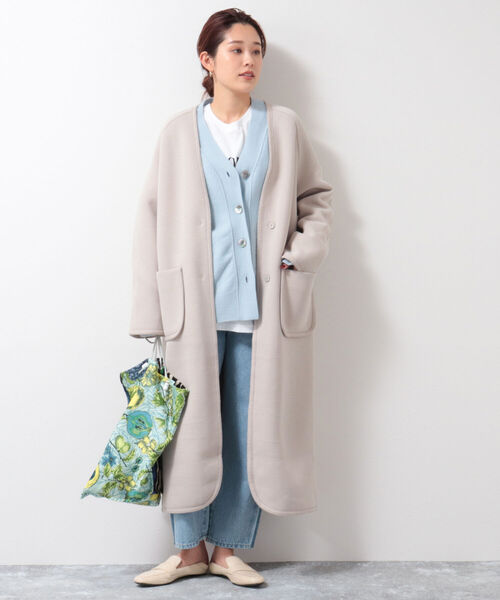 NOLLEY’S(ノーリーズ)の「◇【WEB限定】カノコダンボールコート(その他アウター・レディース・ベージュ/ダークブラウン・FREE)」の10枚目の写真