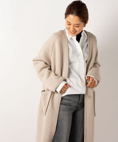 NOLLEY’S(ノーリーズ)の「◇【WEB限定】カノコダンボールコート(その他アウター・レディース・ベージュ/ダークブラウン・FREE)」の15枚目の写真