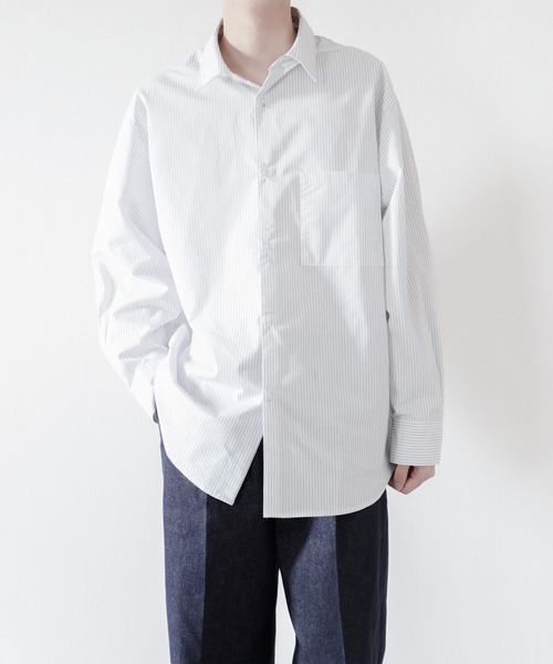melt.（メルト）の「RELUX BASIC STRIPE SHIRT / リラックスベーシックストライプシャツ（シャツ/ブラウス・メンズ・ホワイト・SMALL/MEDIUM）」の6枚目の写真