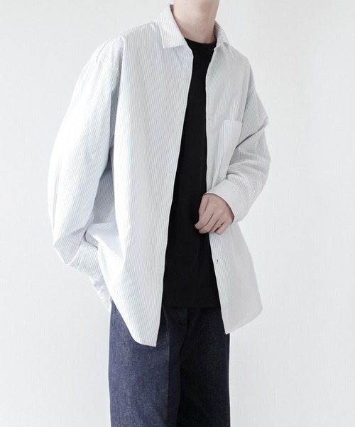 melt.（メルト）の「RELUX BASIC STRIPE SHIRT / リラックスベーシックストライプシャツ（シャツ/ブラウス・メンズ・ホワイト・SMALL/MEDIUM）」の12枚目の写真
