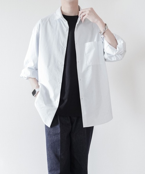 melt.（メルト）の「RELUX BASIC STRIPE SHIRT / リラックスベーシックストライプシャツ（シャツ/ブラウス・メンズ・ホワイト・SMALL/MEDIUM）」の13枚目の写真