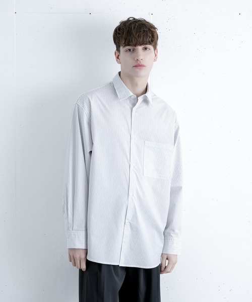 melt.（メルト）の「RELUX BASIC STRIPE SHIRT / リラックスベーシックストライプシャツ（シャツ/ブラウス・メンズ・ホワイト・SMALL/MEDIUM）」の19枚目の写真